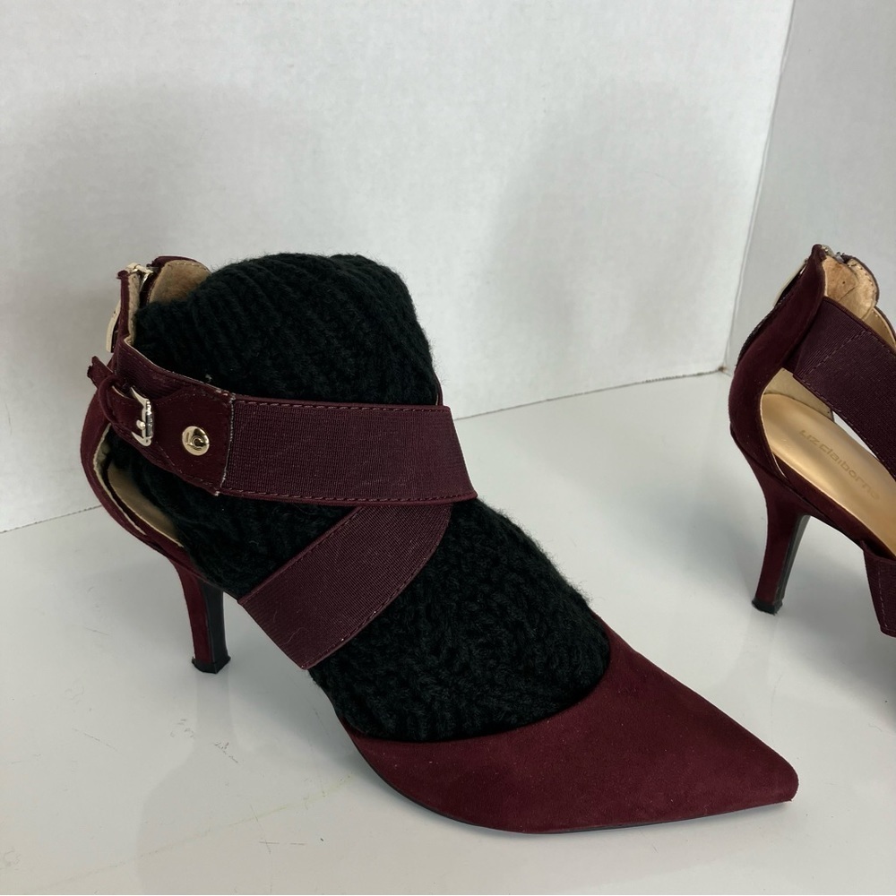 Liz Claiborne heel burgundy shoe size 8.5 - Picture 3 of 9